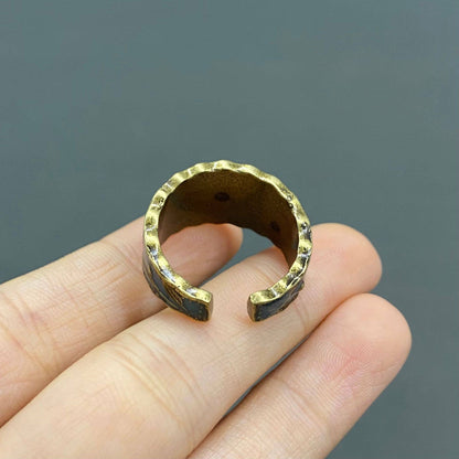 Flower Enamel Bronze Ring