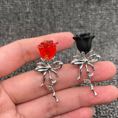 Gothic Rose Ring - Black or Red