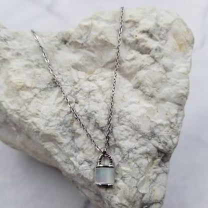 Lock Steel Link Necklace