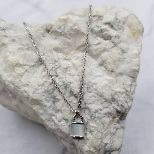 Lock Steel Link Necklace