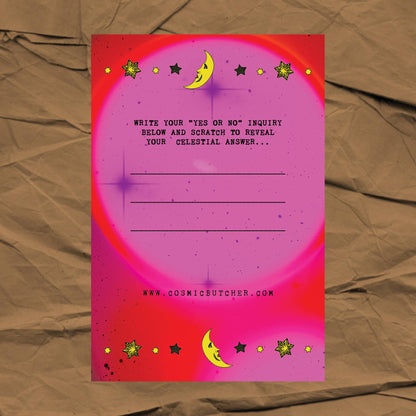 ASK THE MOON Scratch Off Fortune Card | Psychedelic Witchy