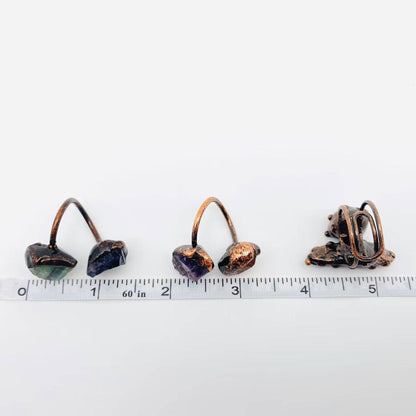 Natural Stone Irregular Fluorite Crystal Adjustable Ring