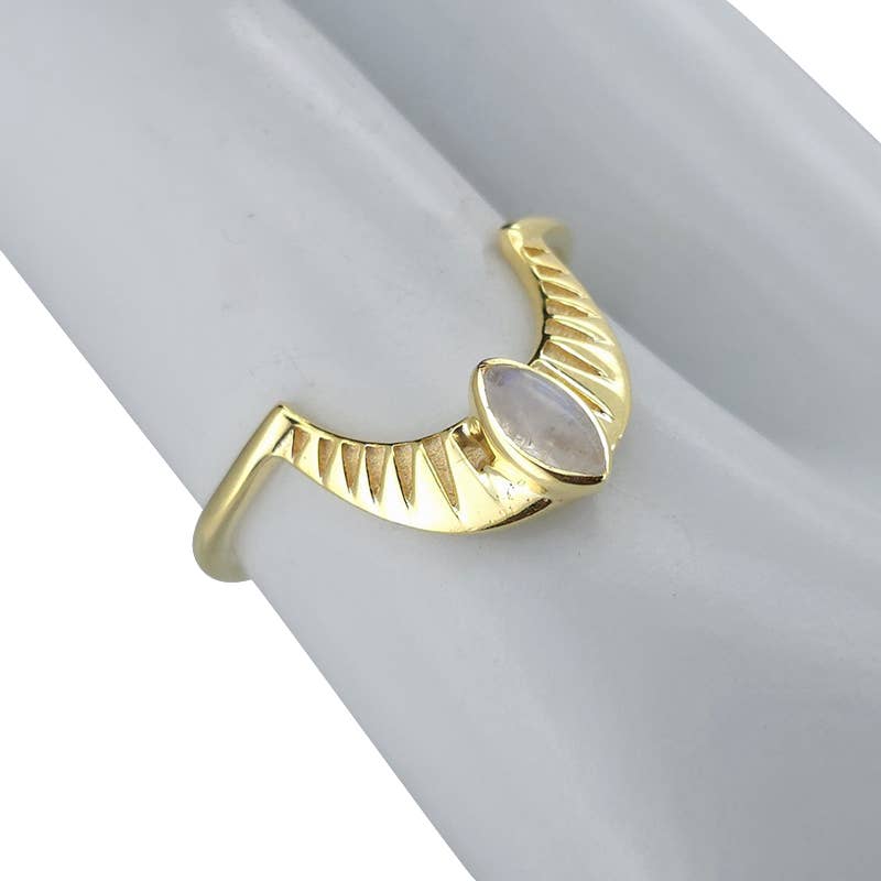 Moonstone Gold Plated Silver Ring