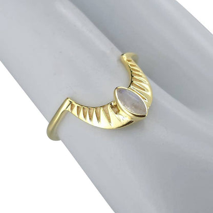Moonstone Gold Plated Silver Ring