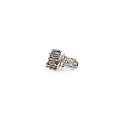 Handmade Mod Ring In Silver Plate over Brass