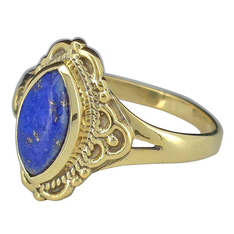 Lapis Gold Plated Silver Ring