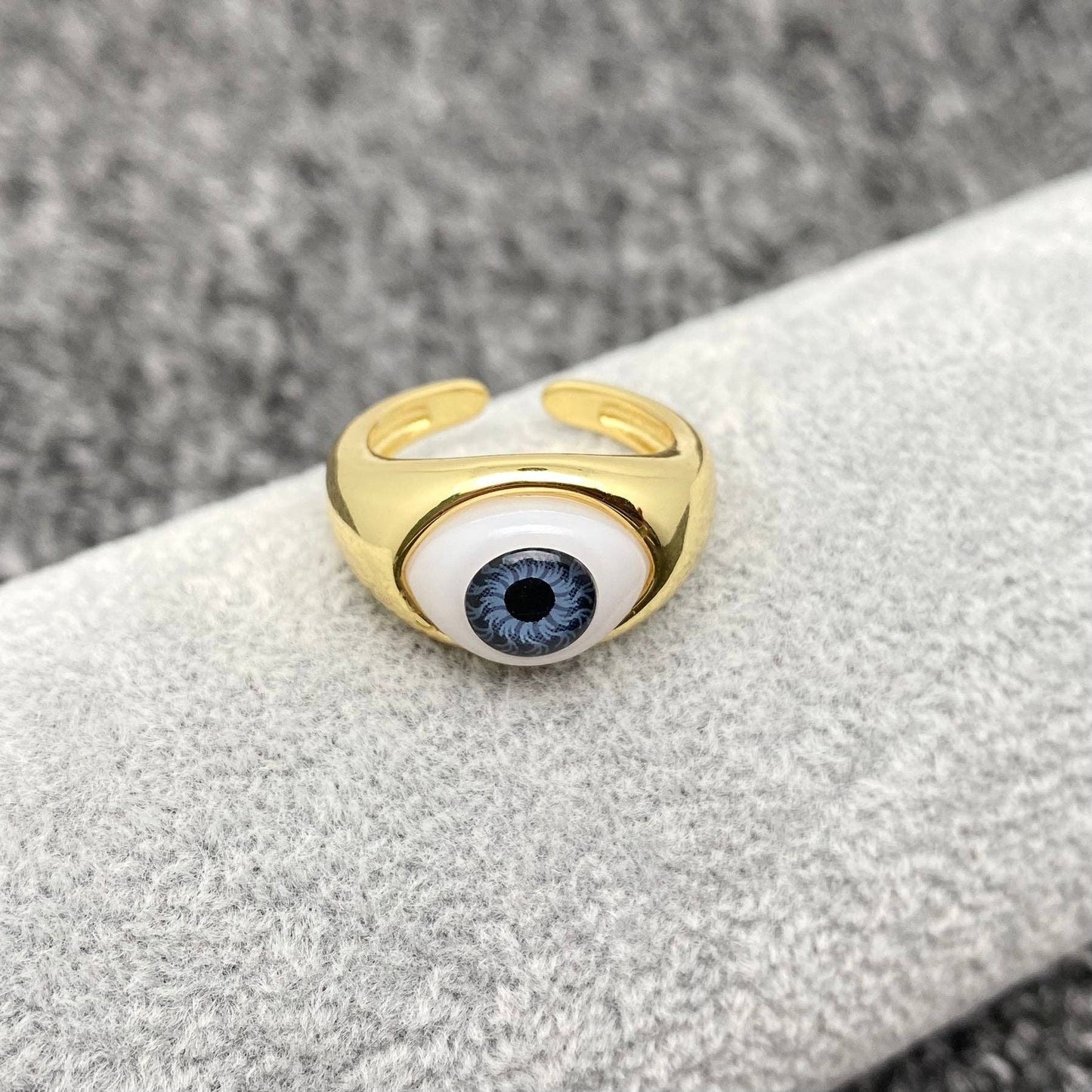 Brown Evil Eye 👁 Gold Plated Ring