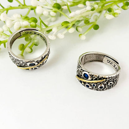 Starry Sky Wide Adjustable Open Ring