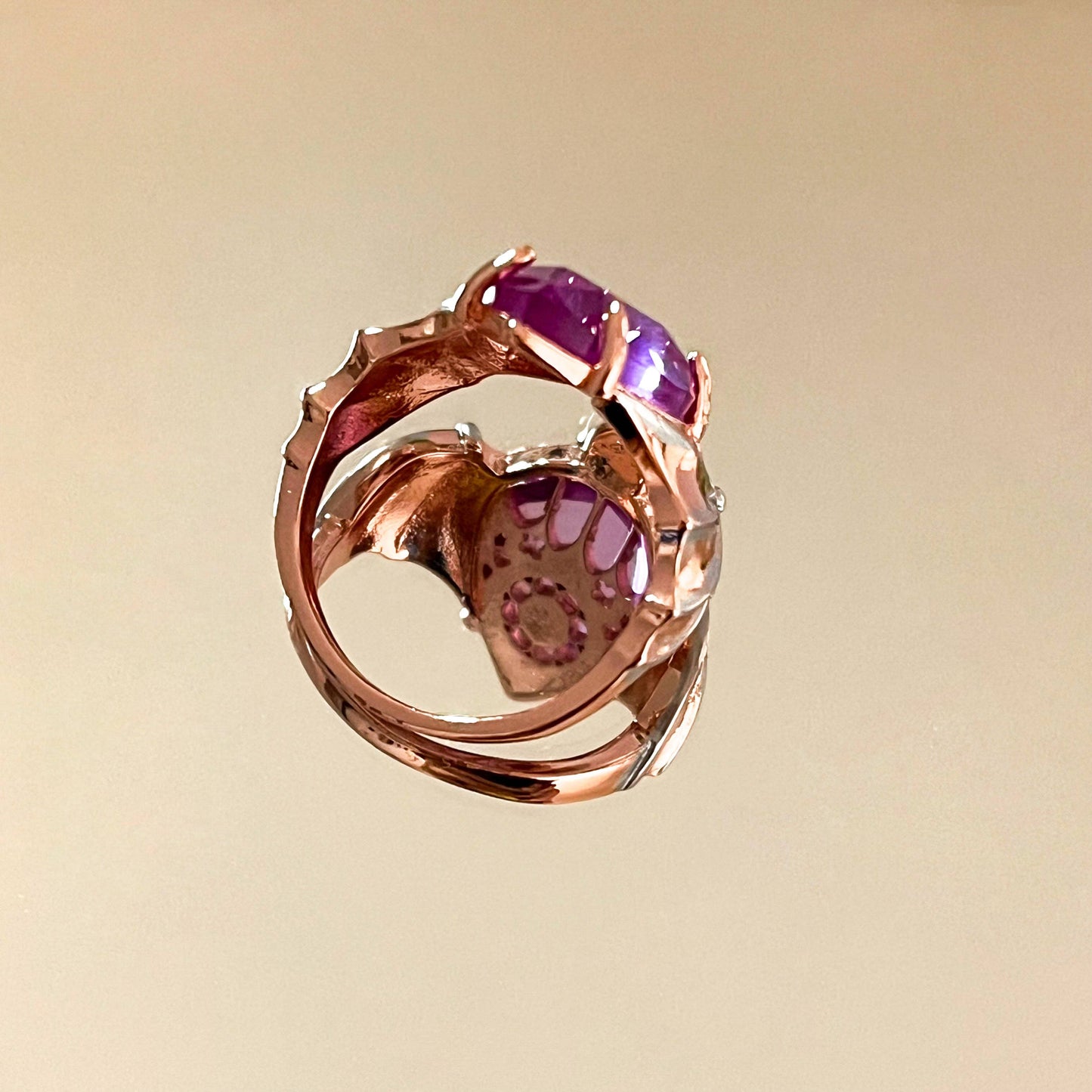 Creative Bat Ring with Purple Diamond, Fashion Statement Jew