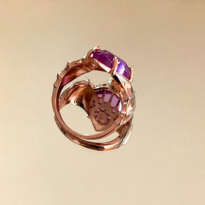 Creative Bat Ring with Purple Diamond, Fashion Statement Jew