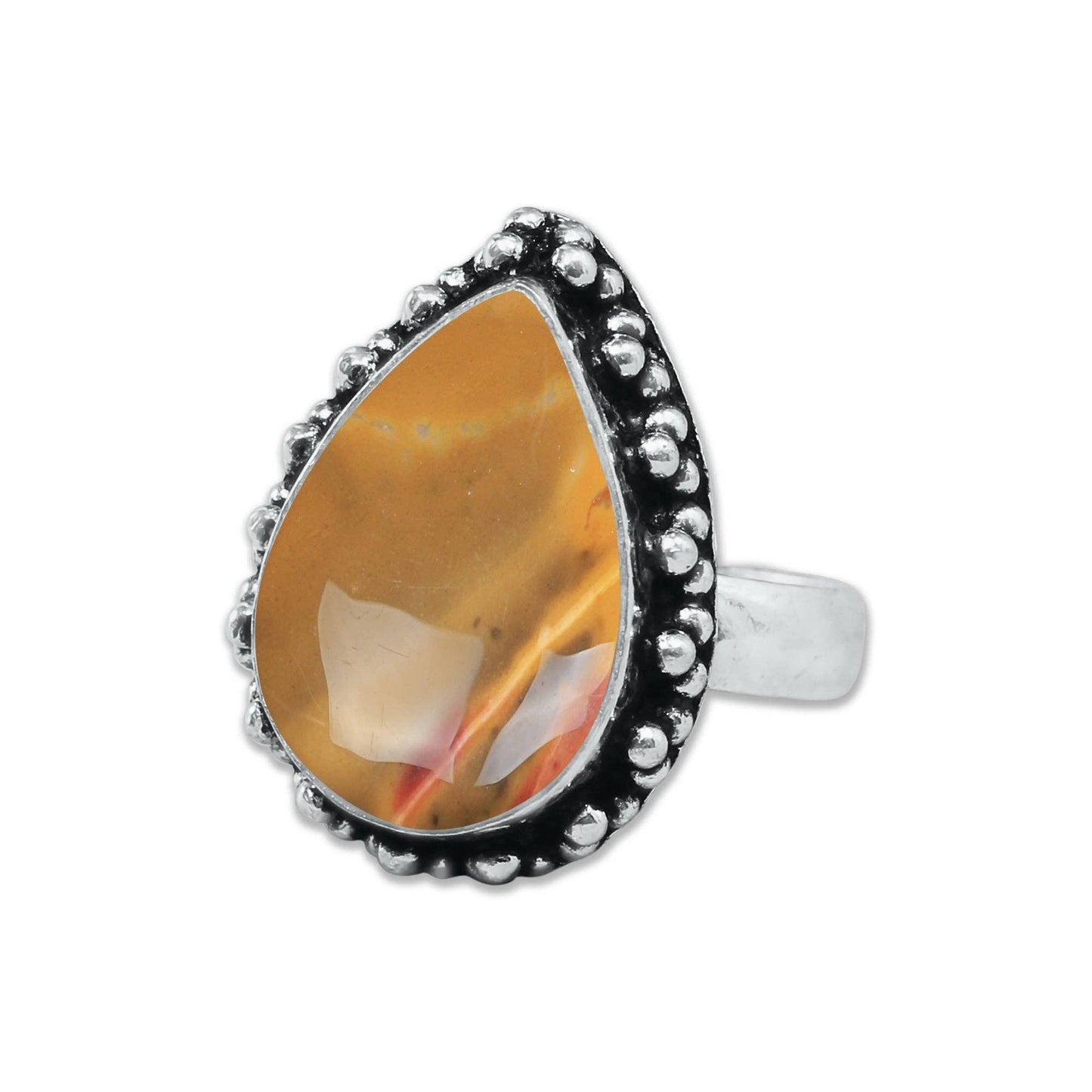Mookaite Jasper Rings – Handmade, Silver-Plated ☆ Bold Earth Tones