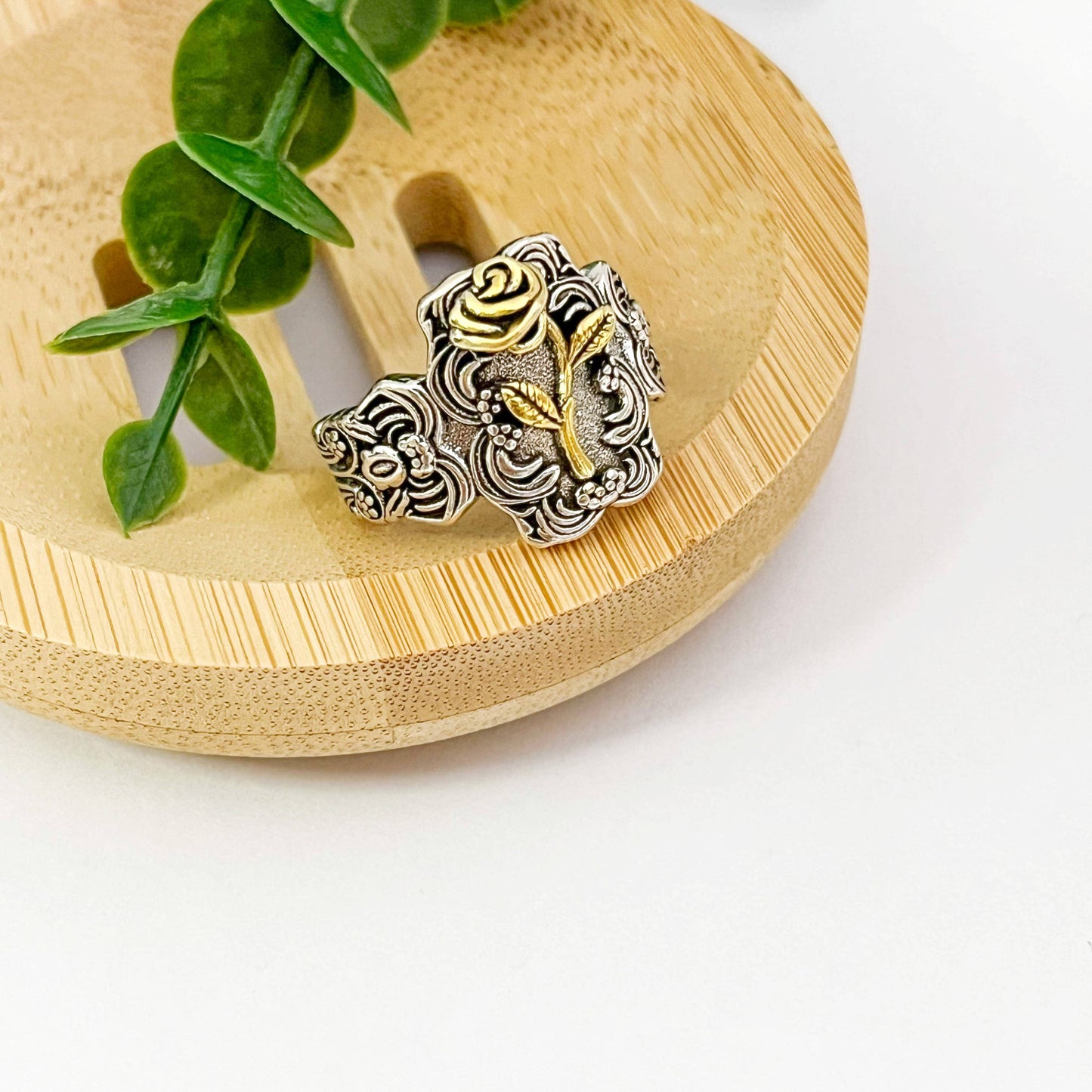 Vintage Rose Hip-Hop Adjustable Open Ring