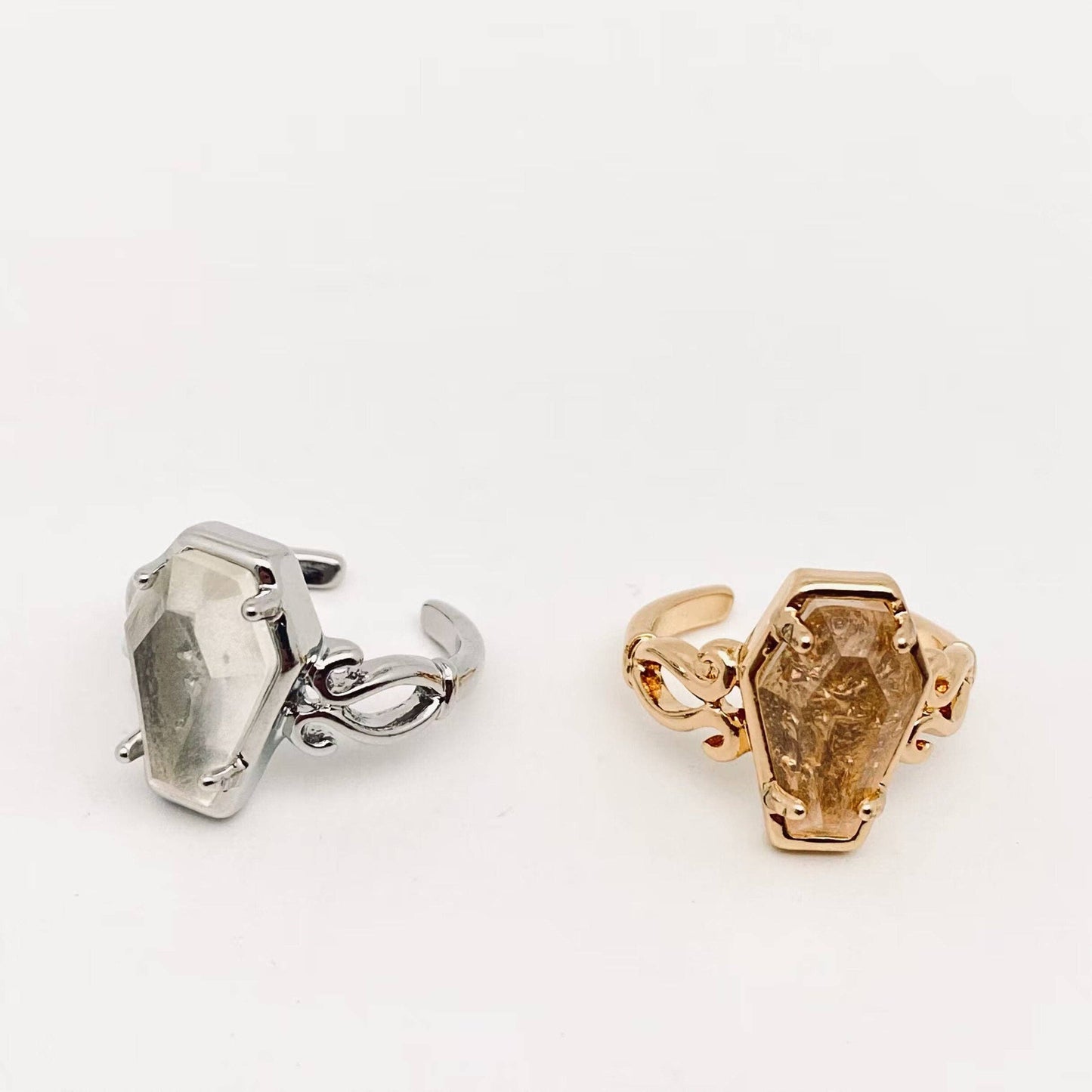 Rose In Coffin Gothic Style Opening Ring - GT