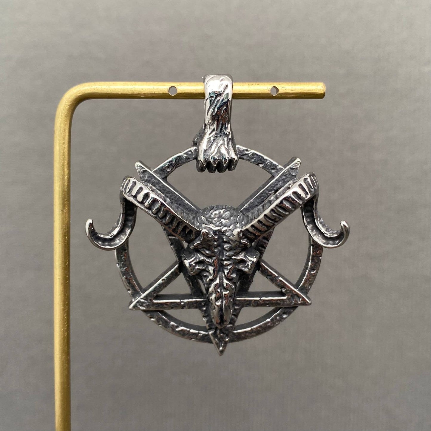 Baphomet Goat Skull Stainless Steel Pendant on Chain