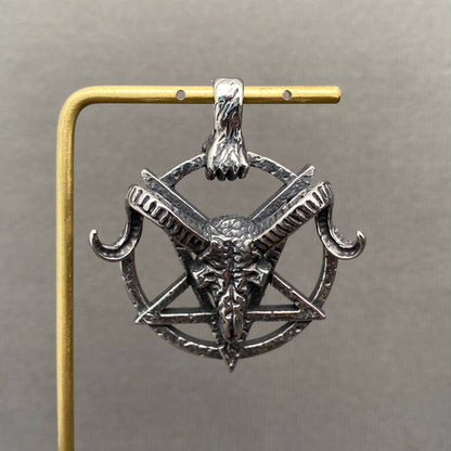 Baphomet Goat Skull Stainless Steel Pendant on Chain