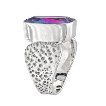 925 Sterling Silver Regular Mystic Quartz Bohemian Ring