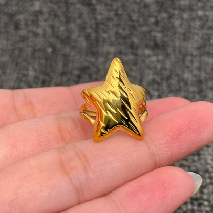 18K Gold Plated Stainless Steel Star Ring