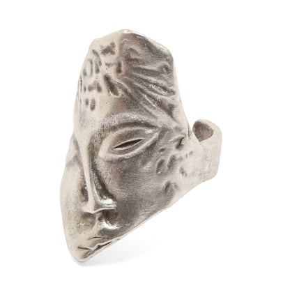 Handmade Face Silver Ring