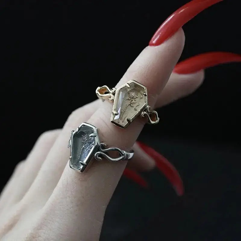 Adjustable Vampire Coffin Ring