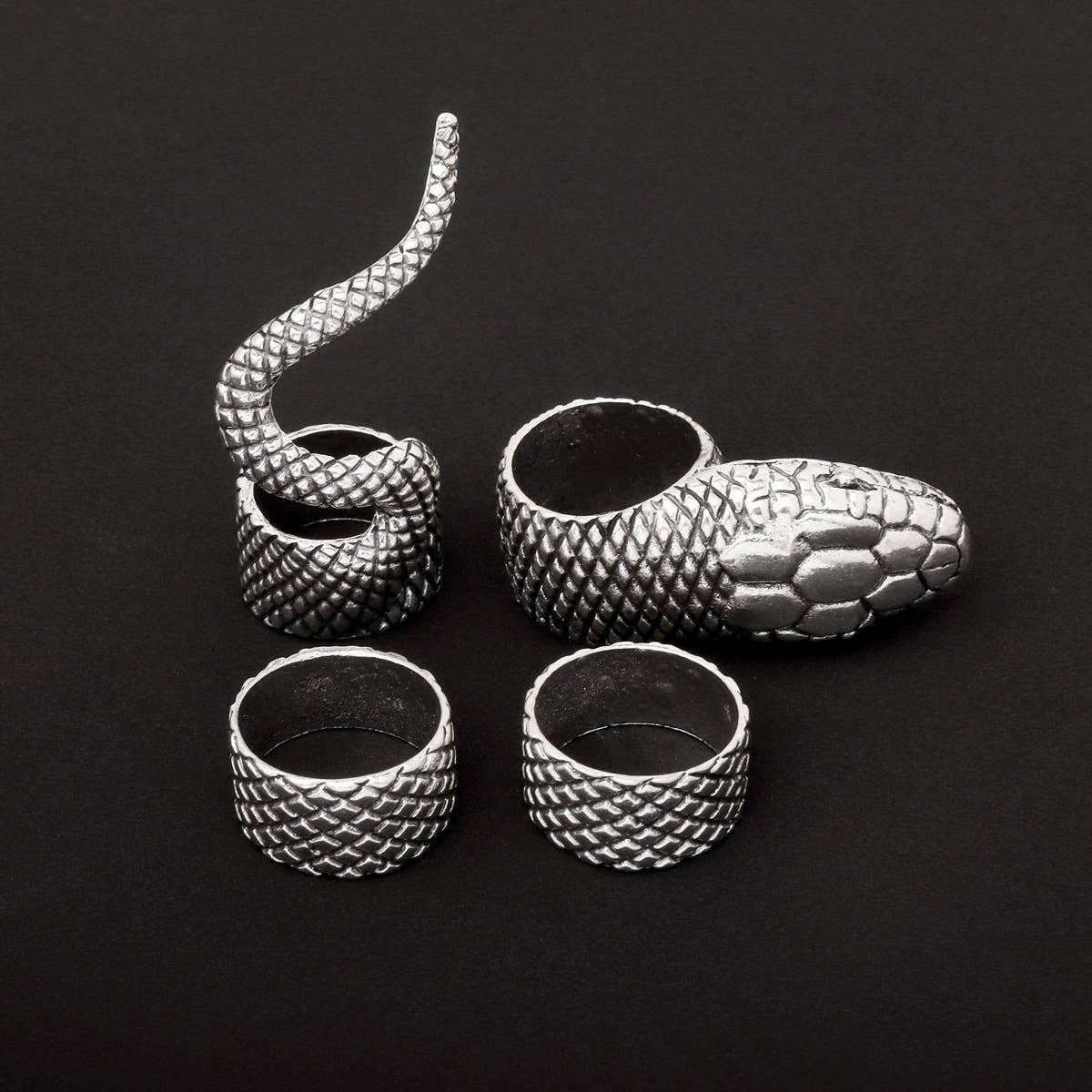 Women Vintage Heavy Metal Diablo Gothic Python Ring Set