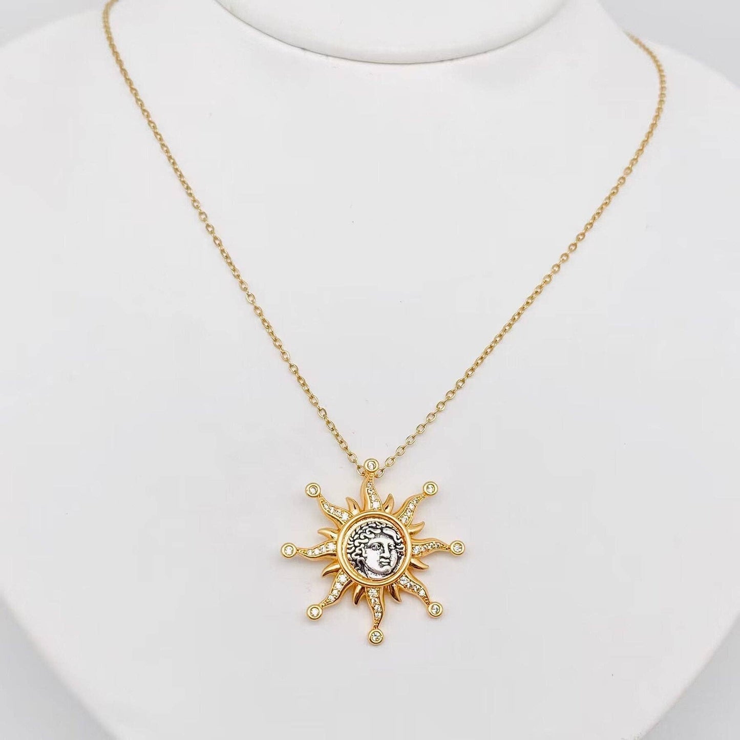 Sun God Apollo Pendant Necklace