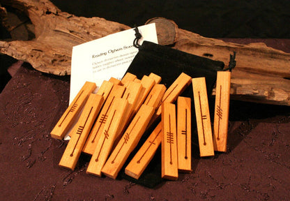 Cherry Celtic Ogham Staves- Engraved Wood