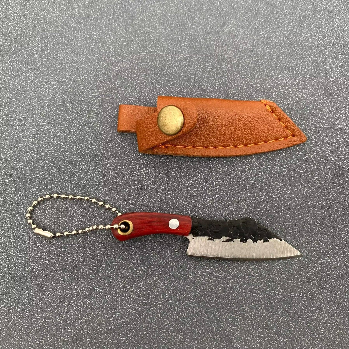Black Enamel Mini Knife With Protective Sleeve