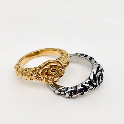 Stainless Steel Rose Ring