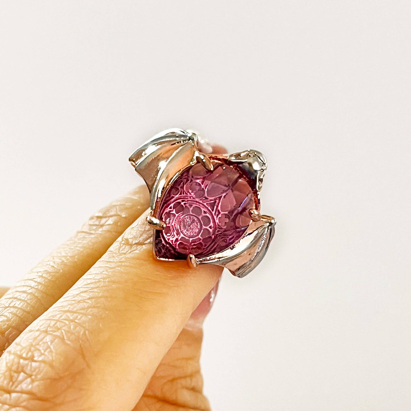 Creative Bat Ring with Purple Diamond, Fashion Statement Jew