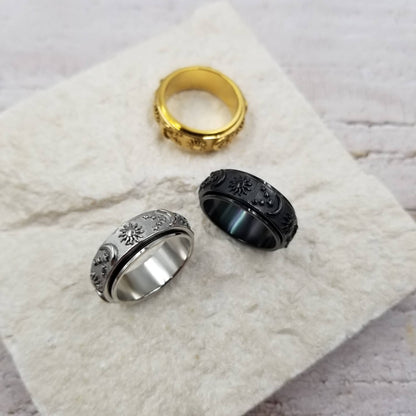 Sun, Moon & Star Rotatable Fidget Ring