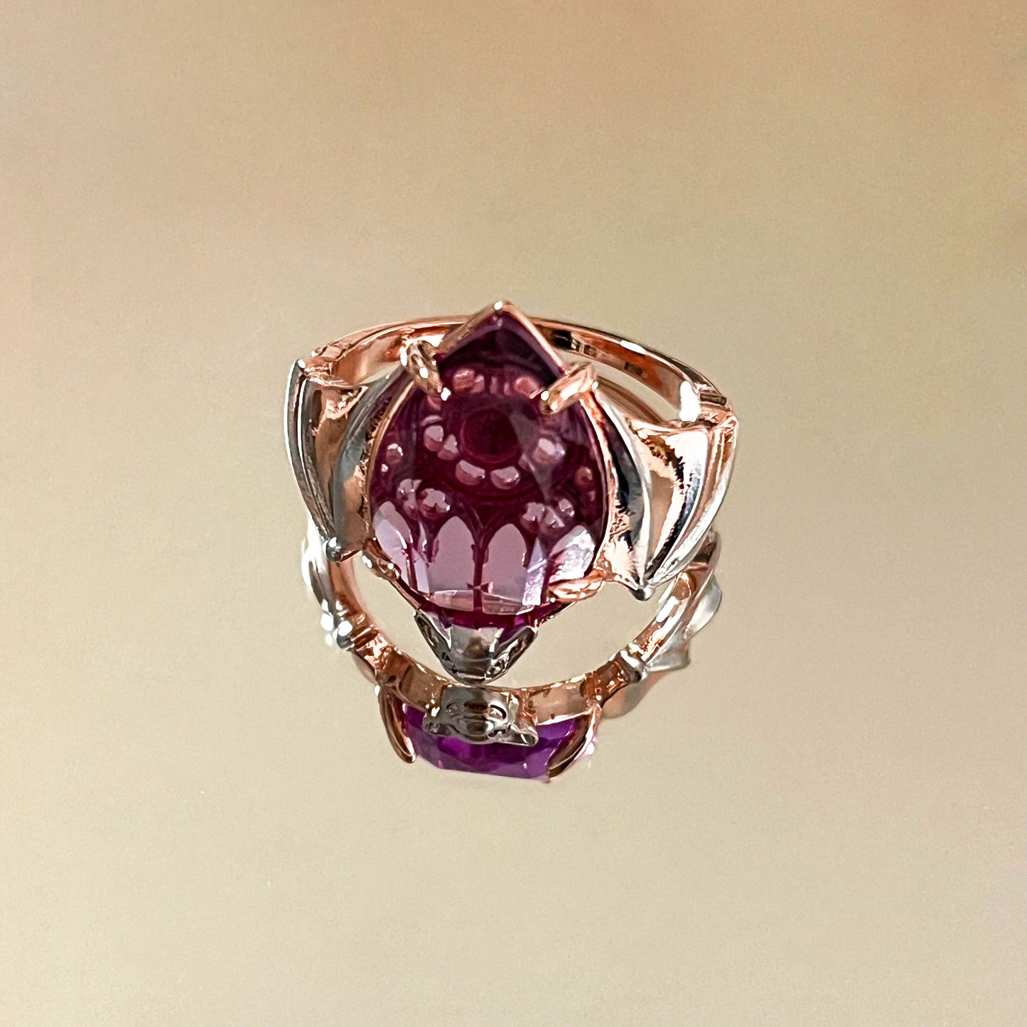 Creative Bat Ring with Purple Diamond, Fashion Statement Jew