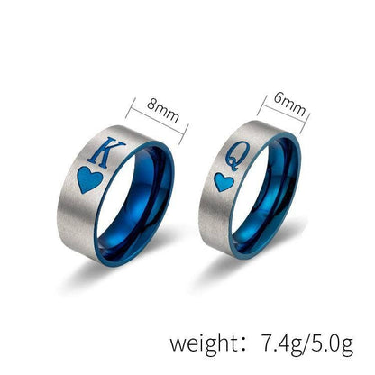 KING & QUEEN 👑 Stainless Steel Couple Rings