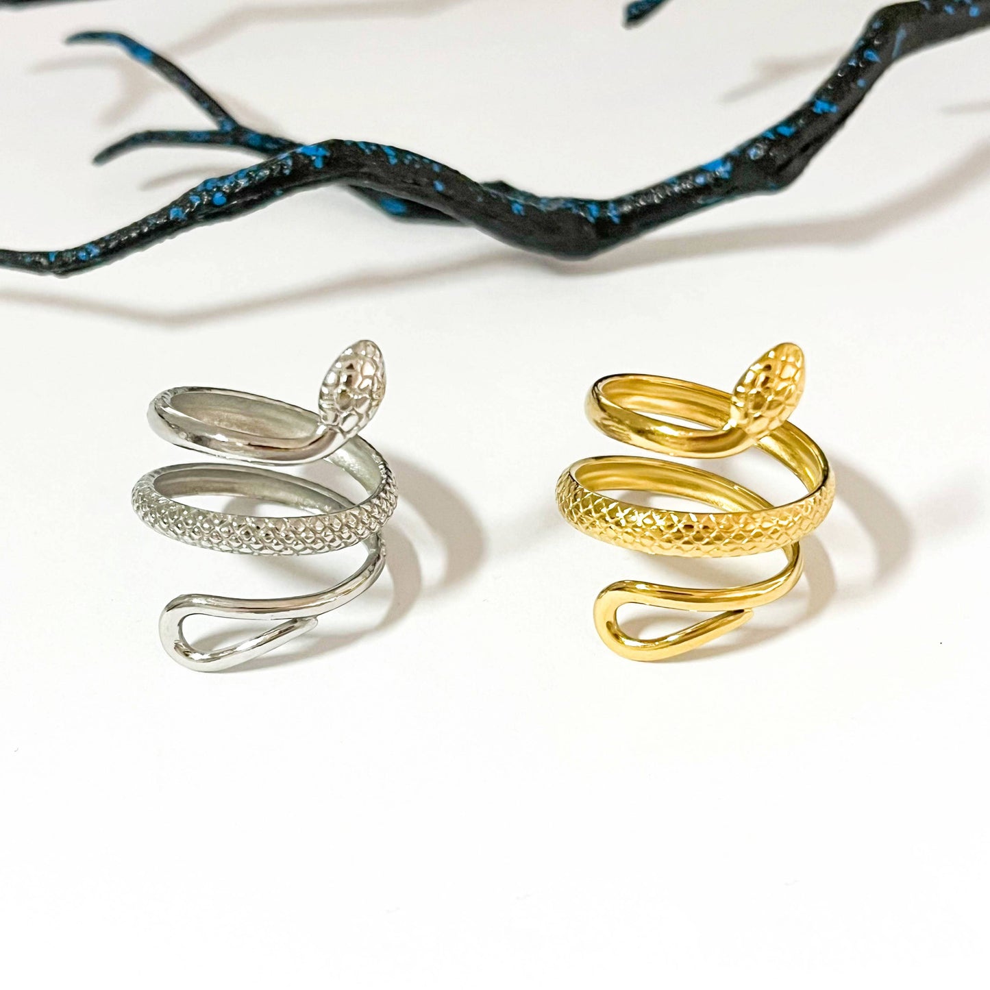 Hollow Snake Adjustable Open Ring