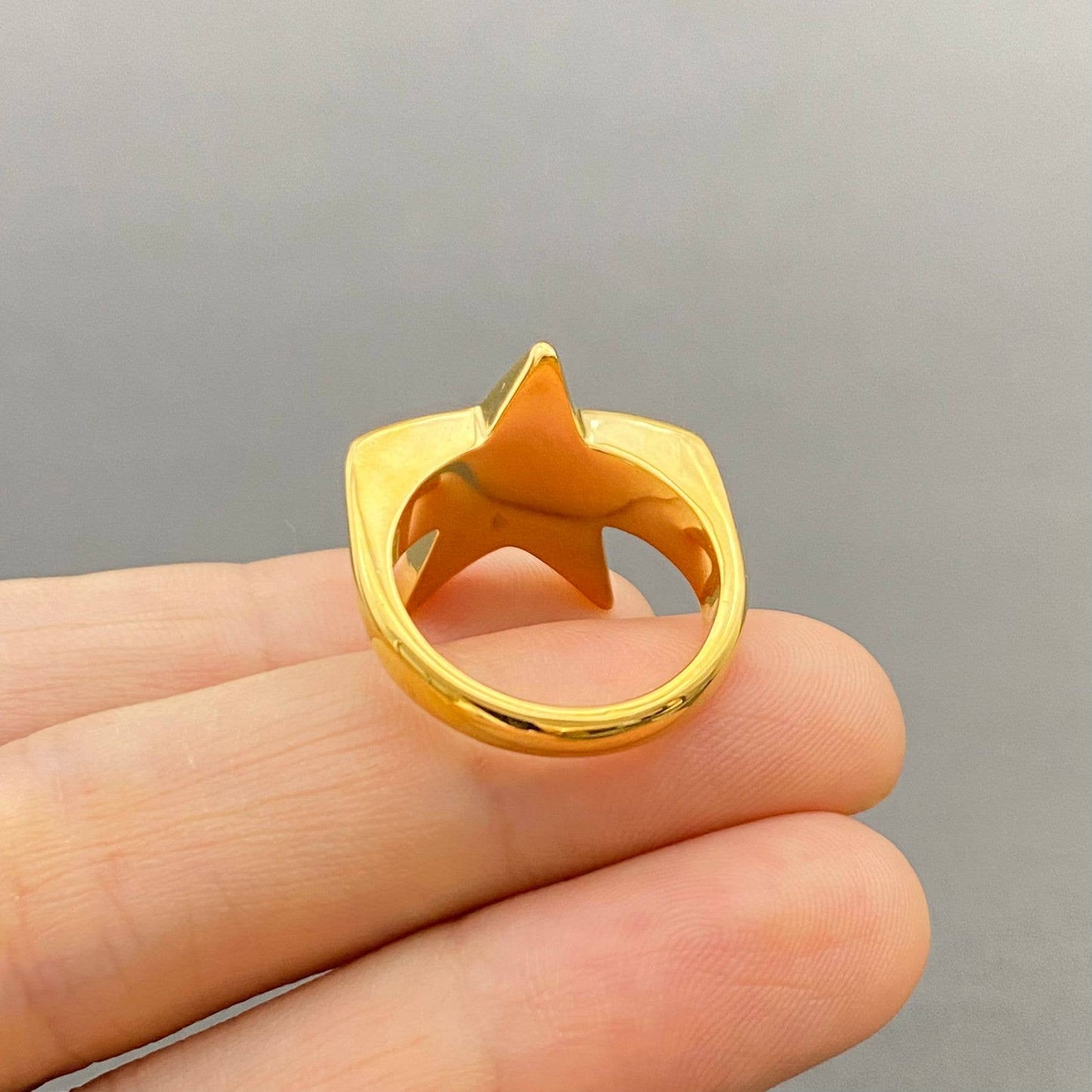 BLESSING Star 18K Gold Plated Stainless Steel Ring