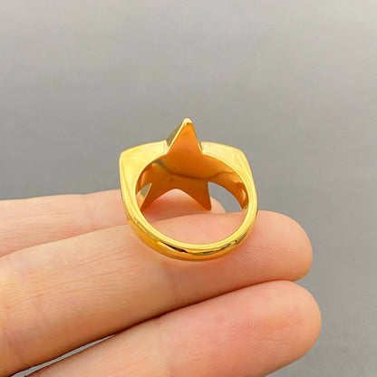 BLESSING Star 18K Gold Plated Stainless Steel Ring