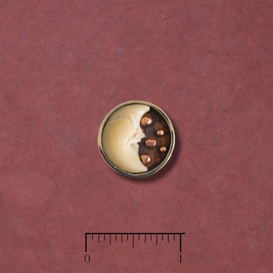 Tagua Nut Half Moon Ring ☆ Copper