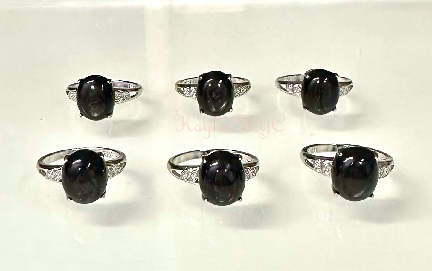Natural Hypersthene Ring White Bronze