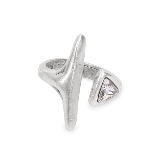 Handmade Clear Swarovski Crystal ☆ 945 Silver - Brass Ring