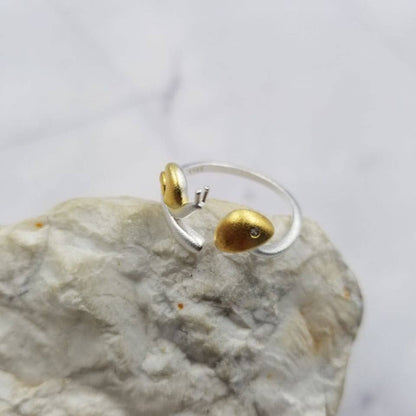 Adjustable Snail and Mushroom Ring
