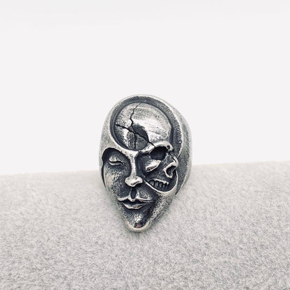 Double Face Gothic Stainless Steel Skull Ring