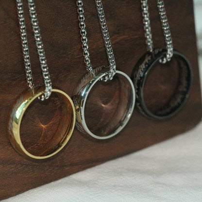 Lord of the Rings Pendant Ring with Chain Necklace