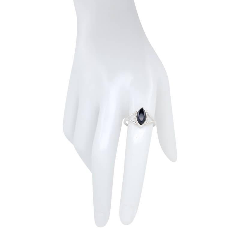 Black Onyx Stone Sterling Silver Ring