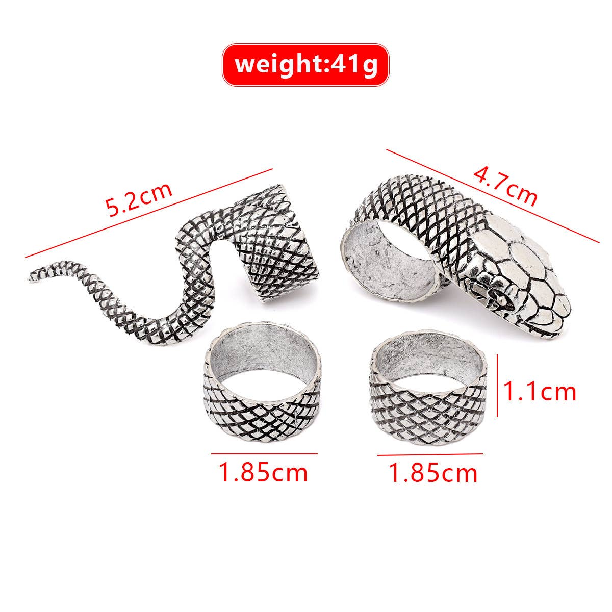 Women Vintage Heavy Metal Diablo Gothic Python Ring Set