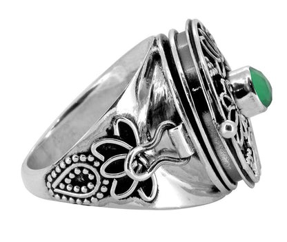 Green Onyx 925 Sterling Silver Solitaire Designer Ring