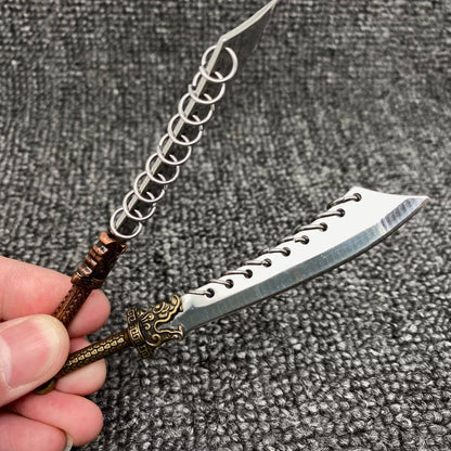 Dragon Head Mini Portable Stainless Steel Knife with Sheath Cover