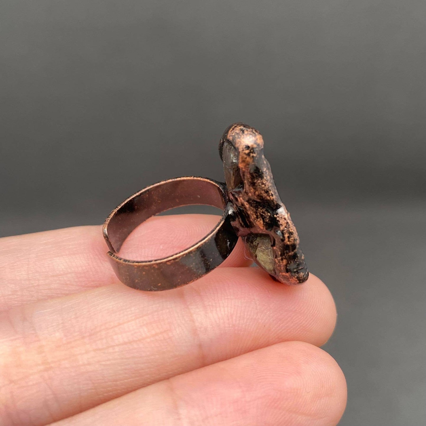 Ammonite Ring - Copper Electroformed