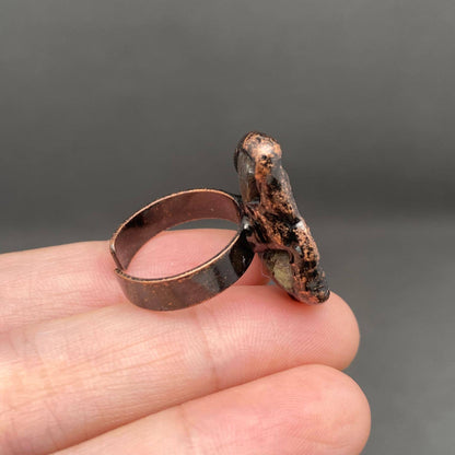 Ammonite Ring - Copper Electroformed