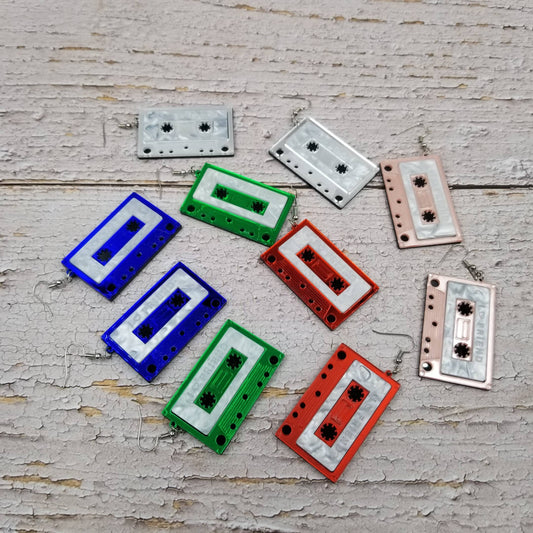 Mix Tape Retro Cassette Hoop Earrings