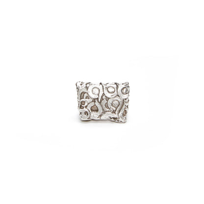 Abstract Handmade Brass Ring - 945 Silver Plated