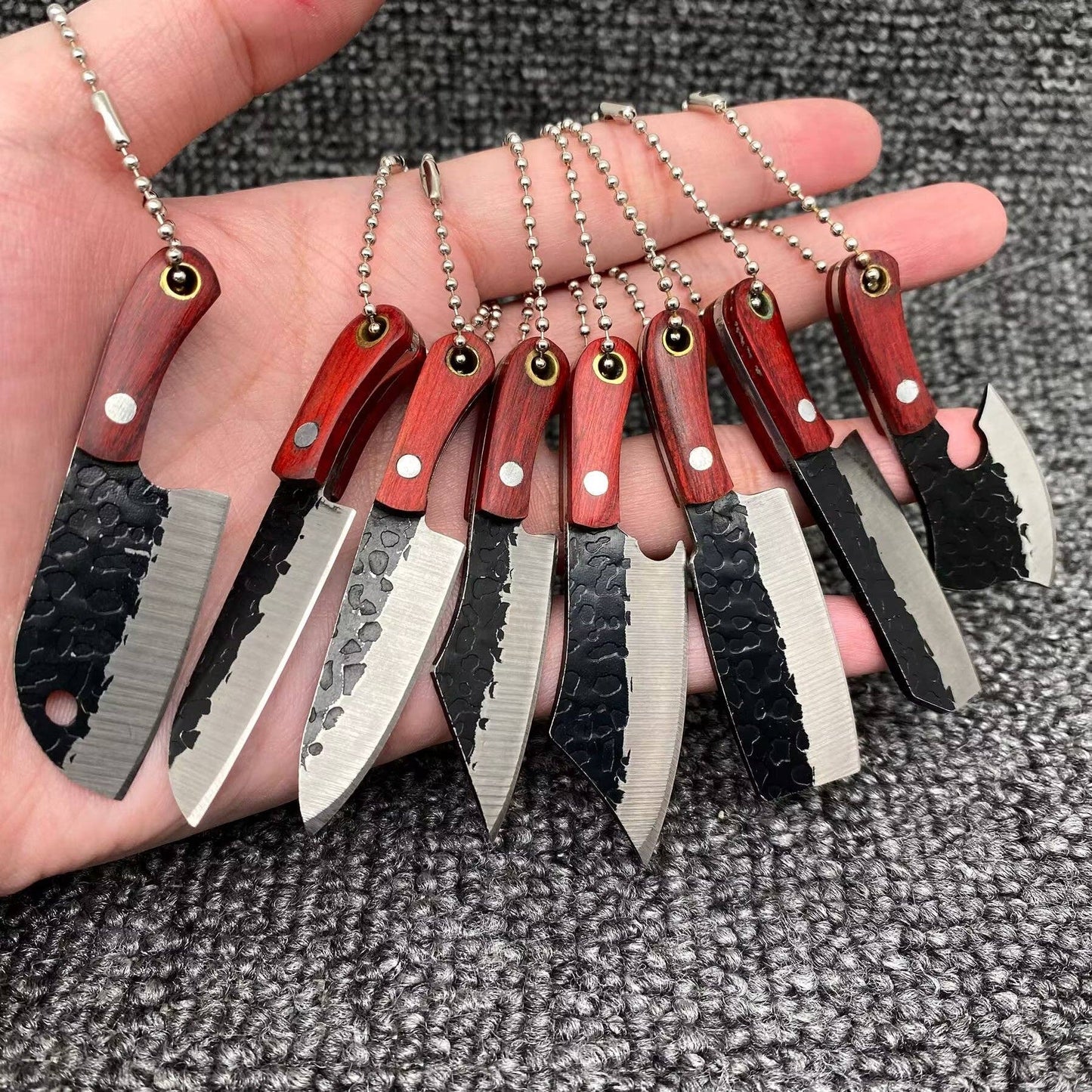 Black Enamel Mini Knife With Protective Sleeve
